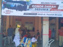 77 Kantong Darah Terkumpul RSUD dr.Fauziah Bireuen Memperigati Hari Donor Darah Sedunia.