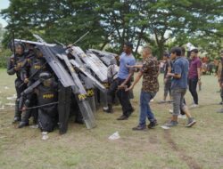 Polres Pidie dan Batalyon A Sat Brimob Polda Aceh Gelar Simulasi Sispamkota, Jelang Pilkada 2024