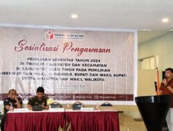 Kasat Reskrim Polres Aceh Timur Sampaikan Materi Dalam Sosialisasi Pengawasan Pilkada Serentak 2024